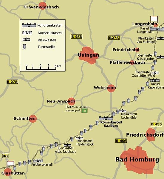 Karte: Limeserlebnispfad Hochtaunus