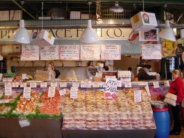 Seattle, Pike Place Market, Sea food, Meeresfrüchte